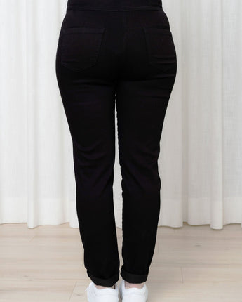 Pantalon extensible twill noir - Bébé LoupRose maternité