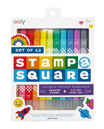 12 marqueurs doubles pointes (pixel) - Bébé LoupOoly