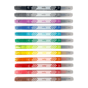 12 marqueurs doubles pointes (pixel) - Bébé LoupOoly