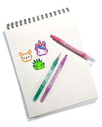 12 marqueurs doubles pointes (pixel) - Bébé LoupOoly