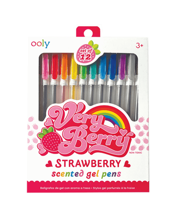 12 stylos gel au parfum de fraise - Bébé LoupOoly