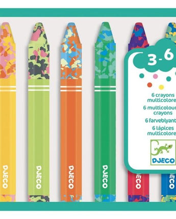 6 crayons multicolores - Bébé LoupDjeco