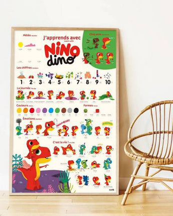 Affiche géante Dino maternelle - Bébé LoupPoppik