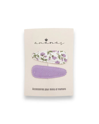 Barrettes clip clap (2) Lilas - Bébé LoupAnanas Co