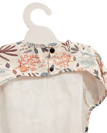 Bavoir manches longues Fleurs et oiseaux - Bébé LoupMenoum Menoum