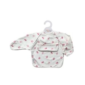 Bavoir manches longues Fraises - Bébé LoupMenoum Menoum