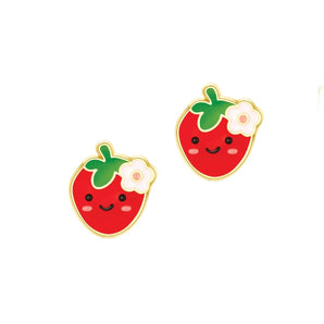 Boucle d'oreille à tige Fraise mignonne - Bébé LoupGirl Nation