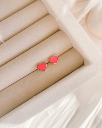 Boucle d'oreille Ava Coeur rose - Bébé LoupSweet Three Designs