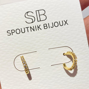 Boucles d'oreilles dorées éclatantes - Bébé LoupSpoutnik bijoux