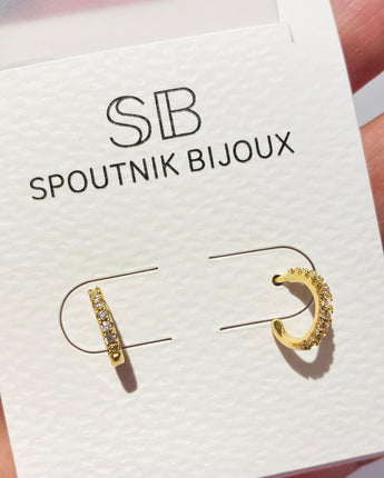 Boucles d'oreilles dorées éclatantes - Bébé LoupSpoutnik bijoux