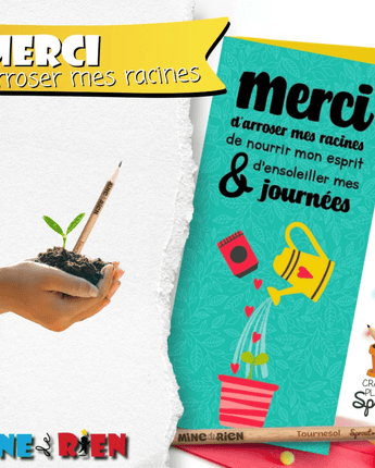 Carte/crayon Merci d'arroser mes racines (Fleurs sauvages) - Bébé LoupMine de rien