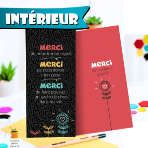 Carte/crayon Merci de m'aider à grandir (Basilic) - Bébé LoupMine de rien