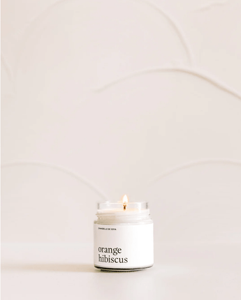 Chandelle cire de soya Orange et hibiscus 212 ml - Bébé LoupMarée Chandelles