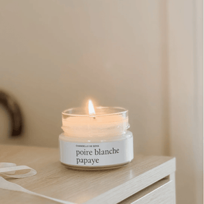 Chandelle cire de soya Poire blanche et papaye 106 ml - Bébé LoupMarée Chandelles
