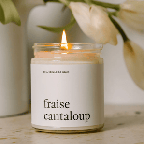 Chandelle de soya Fraise cantaloup - Bébé LoupMarée Chandelles