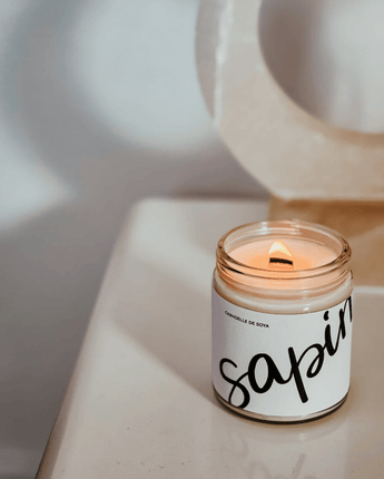 Chandelle sapin - mèche de bois - Bébé LoupMarée