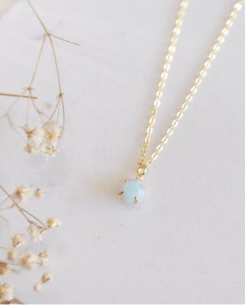 Collier solitaire Amazonite - Bébé LoupOh So Lovely