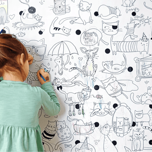 Coloriage géant Chats - Bébé LoupPico