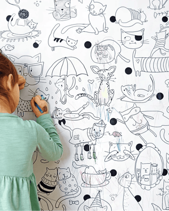 Coloriage géant Chats - Bébé LoupPico