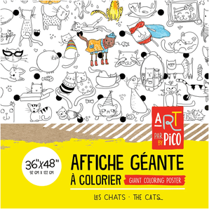 Coloriage géant Chats - Bébé LoupPico