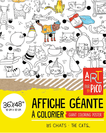 Coloriage géant Chats - Bébé LoupPico