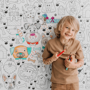 Coloriage géant Chiens - Bébé LoupPico