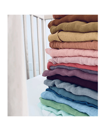 Couverture à emmailloter mousseline Latté - Bébé LoupInstitut Maïa