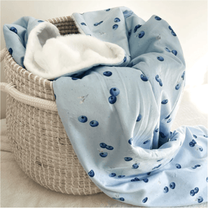 Couverture minky/fourrure Bleuet - Bébé LoupCréation Jade
