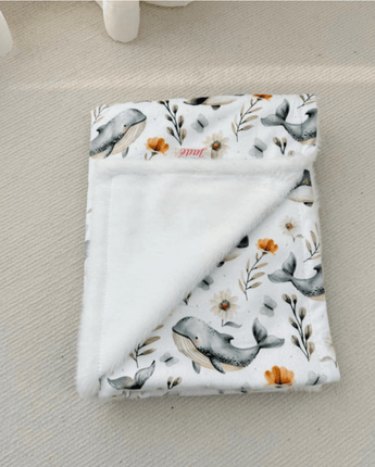 Couverture minky/fourrure Ptite baleine - Bébé LoupCréation Jade