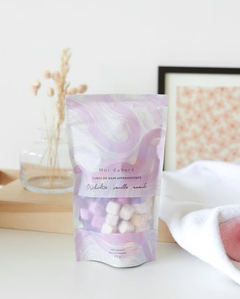 Cubes effervescents Orchidée vanille amande - Bébé LoupMoi d'abord