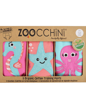 Culotte d'entraînement à la propreté en coton bio (3) 3 - 4t Amis de l'océan - Bébé LoupZoochini