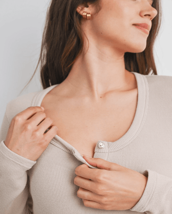 Haut en tricot côtelé manches longues taupe - Bébé LoupHello Miz