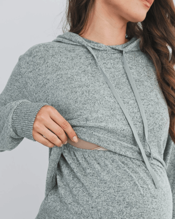 Haut manches longues maternité/allaitement menthe - Bébé LoupHello Miz