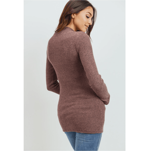 Haut maternité col montant mauve - Bébé LoupHello Miz