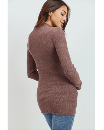 Haut maternité col montant mauve - Bébé LoupHello Miz