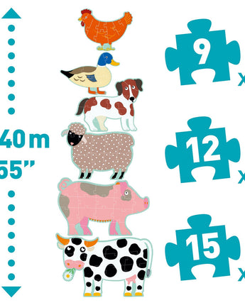 Honoré et ses amis Puzzle 9,12,15 pièces - Bébé LoupDjeco