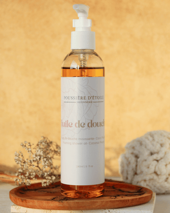 Huile de douche Coco pivoine - Bébé LoupSavonnerie Poussière d'Étoile