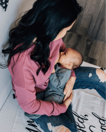 Jojo chandail à col rond maternité/allaitement rose - Bébé LoupElla Bella