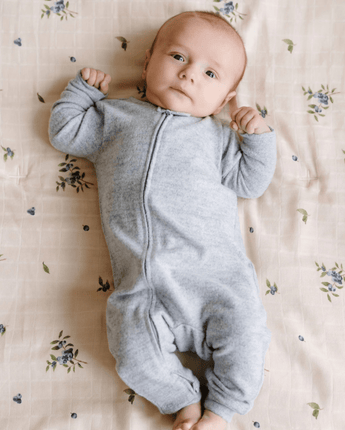 Jumpsuit ultradoux gris chiné - Bébé LoupRose & Léo