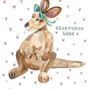 Karelle1 Carte de souhait - Bébé LoupStéphanie Renière illustrations