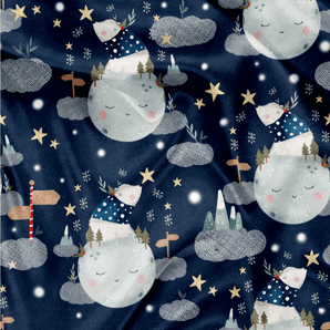 Minky Vie Ours lunaire - Bébé LoupOléoops