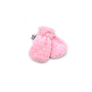 Mitaines sans pouces minky rose bébé 0 - 6m - Bébé LoupBébé Ô Chaud