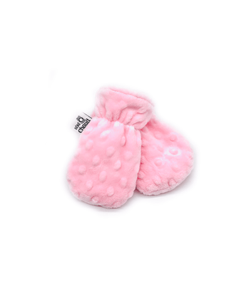 Mitaines sans pouces minky rose bébé 0 - 6m - Bébé LoupBébé Ô Chaud