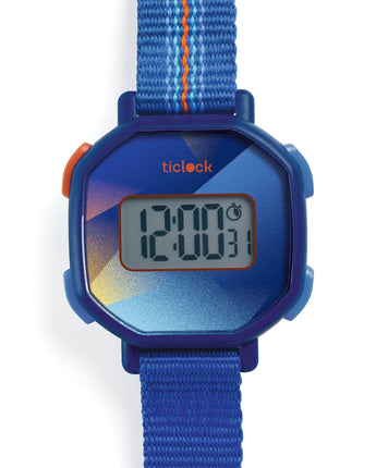 Montre digitale bleue - Bébé LoupTiclock