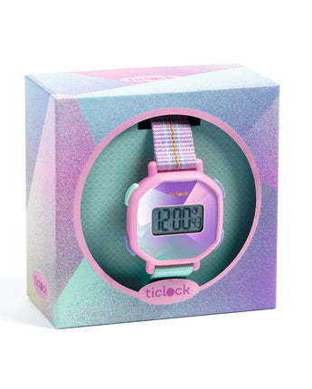 Montre digitale Prisme pourpre - Bébé LoupTiclock