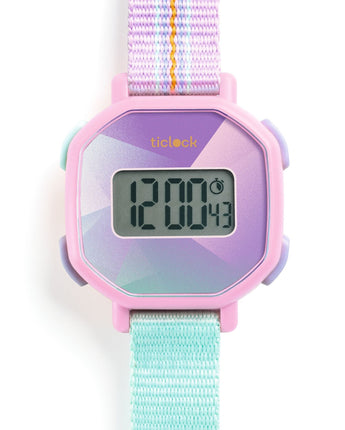 Montre digitale Prisme pourpre - Bébé LoupTiclock
