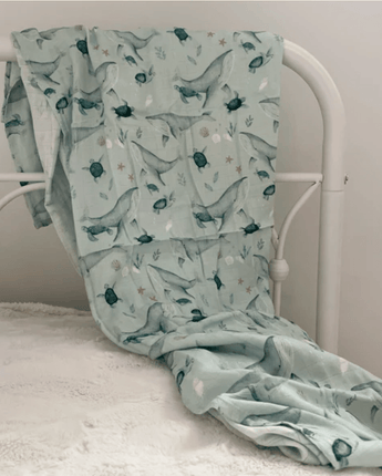 Mousseline Baleines - Bébé LoupCréation Jade