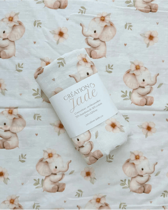 Mousseline Emma l'éléphant - Bébé LoupCréation Jade