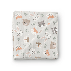 Mousseline Lapins à lunette - Bébé LoupOléoops