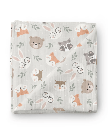 Mousseline Lapins à lunette - Bébé LoupOléoops